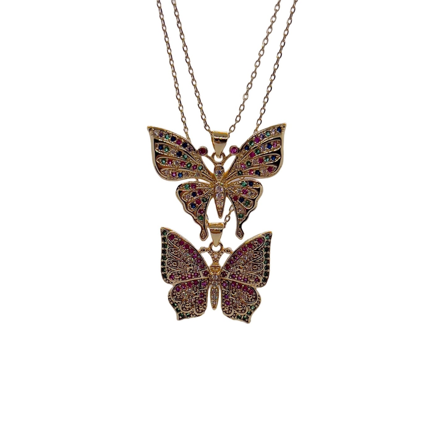 14k Gold Filled Butterfly Charm Pendant Necklace